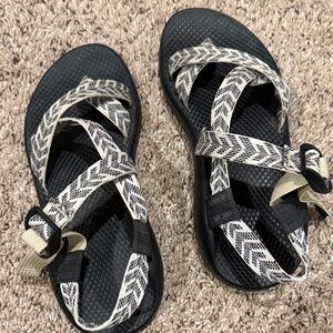Black and White Strappy Sandals